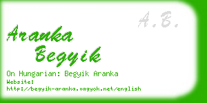 aranka begyik business card